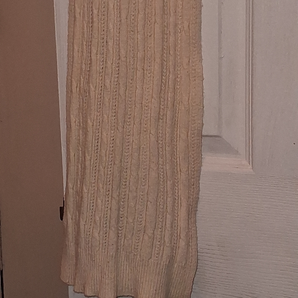 Cream Ribbed Knit Scarf - Picture 5 of 5